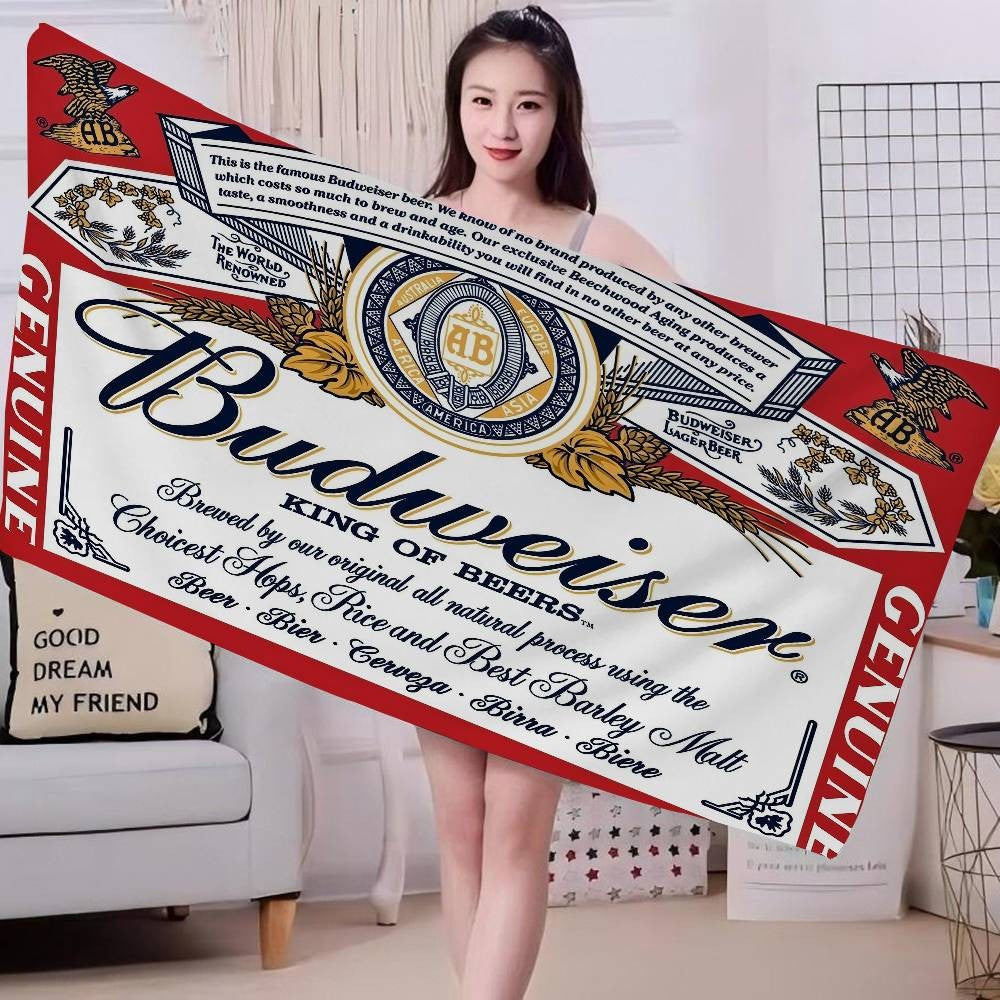 King Of Beer B-Budweiser Big Microfiber Beach Towels Quick Dry Towel Sand Beach Towels Pool Towel For Travel Swim Pool Yoga