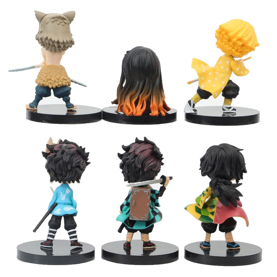 6 unidades/12 unidades/conjuntos Q Posket Atacado de Miniaturas Demon Slayer Kimetsu No Yaiba Pequenas Bonecas de PVC Decoração de Mesa