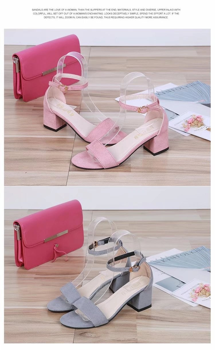 Heeled Sandals Women 2024 Elegant Woman Shoes with Low Heels Luxury Designer Block Heel Sexy Best Selling Products
