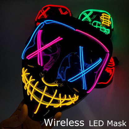 Wireless Purge Luminous LED Mask Adult Full Face Headgear Costumes Cosplay Mask Carnival Horror Masquerade Glow In The Dark