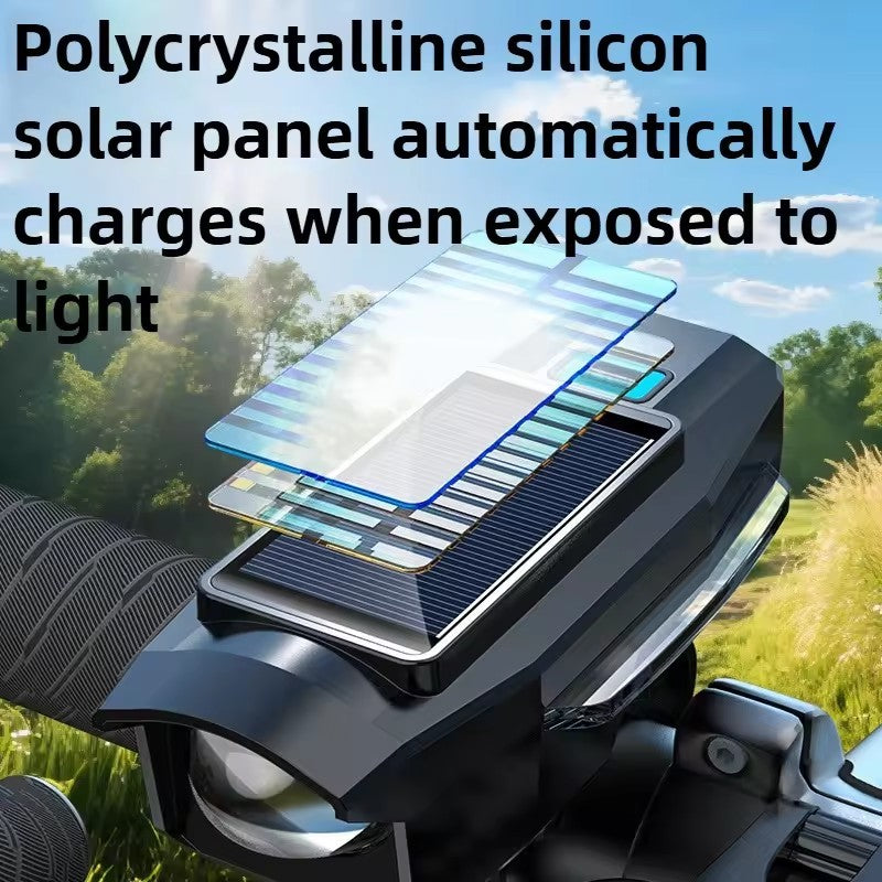 BUCKLOS Bike Light Solar Power Bicycle Front Light Highlight LED with Colorful Side Lamp Cycling Lights Bicycle Accessories