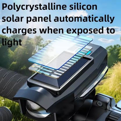 BUCKLOS Bike Light Solar Power Bicycle Front Light Highlight LED with Colorful Side Lamp Cycling Lights Bicycle Accessories