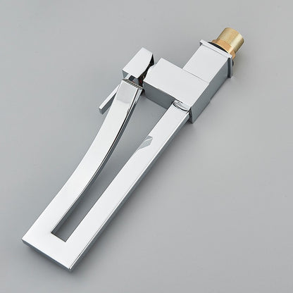 Bathroom Basin Faucet Brass Deck Mounted Mixer Taps Single Handle Single Hole Hot Cold Water Mixers Tap