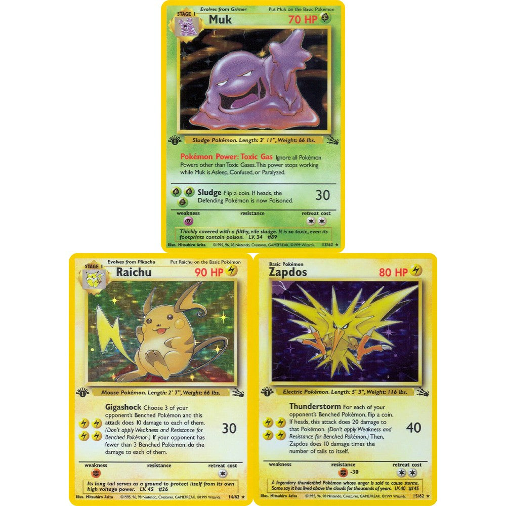 PKM Cartas de Jogo Proxy Foil Conjunto Completo Team Rocket (RO) Jungle (JU) Base Set (BS) Fossil (FO) TCG Colecionável Brinquedo e Presente Pokemon