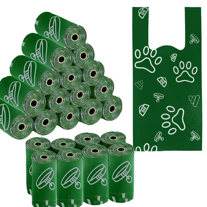 Saco para cocô de cachorro estilo alça fotodegradável com dispensador e fragrância multifuncional, saco de lixo portátil engrossado