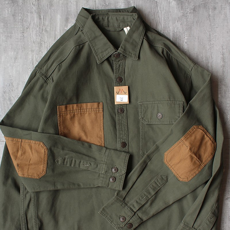 Long Sleeve Tactical Shirts Men  Patch Cargo Shirt Cotton American Casual Vintage Tooling Jacket Outdoor Workwear Blusas