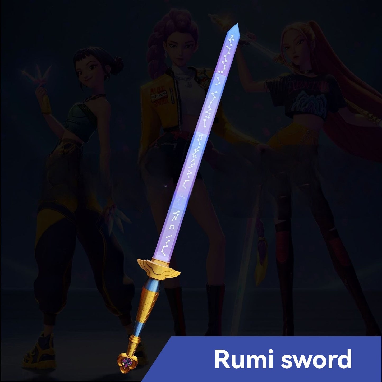Espada Kpop Rumi com Símbolo Roupas Demônio Roleplay Caçadores Espada Cosplay Adereço Mulheres Homens Fantasia de Halloween Carnaval Acessórios