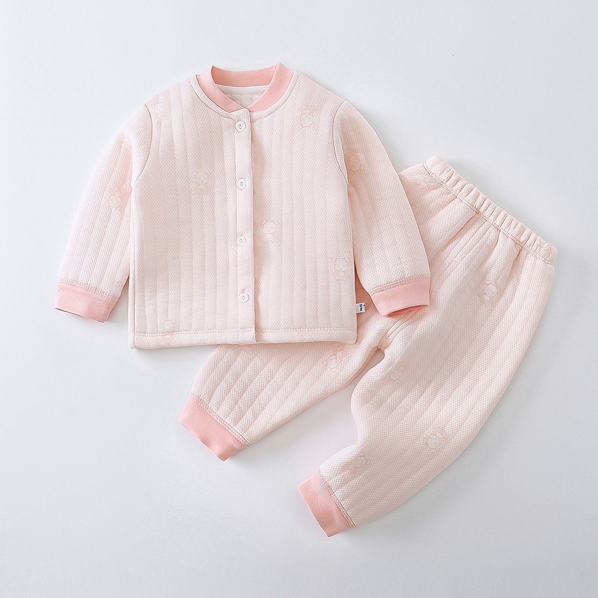 Baby Thermal Pajama Set 3-Layer Cotton Warm Winter Sleepwear Thickened Comfortable Unisex Kids Underwear Boys Girls