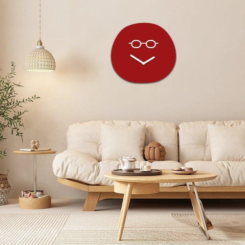 Creative Minimalist Decoration Playful and Smiling Face Clock Living Room Foyer Decoration Acrylic Silent Gift Clock
