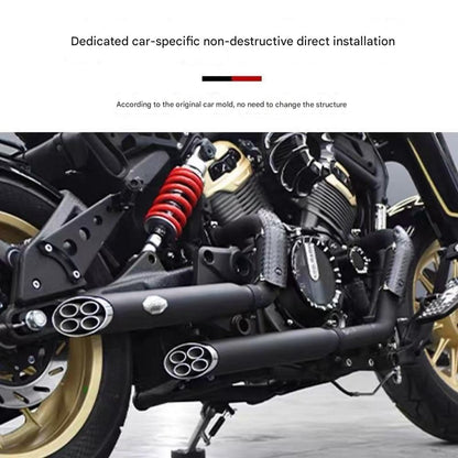 For Benda Chinchilla 450/500, the modified accessory features a rattlesnake exhaust pipe with dual outlets on the right side.