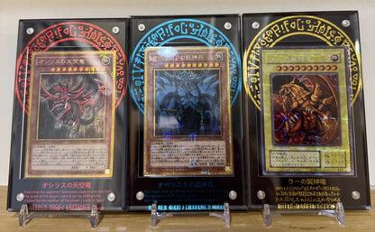 Yu-Gi-Oh Anime Personagem Card Brick Deus Egípcio O DRAGÃO ALADO DE RA Acrílico Banhado a Ouro Brick Cartas de Exibição Não Incluídas
