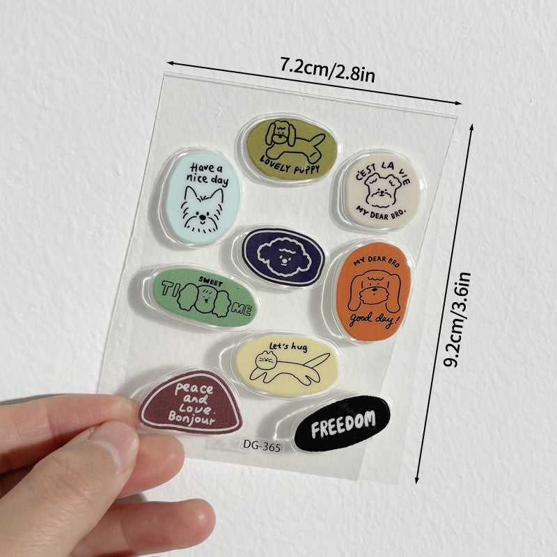 Korean INS-style Jelly Stickers Cute 3D Relief Decal Decorative Kawaii Stickers Mobile Phone Case DIY PC Waterproof Decals