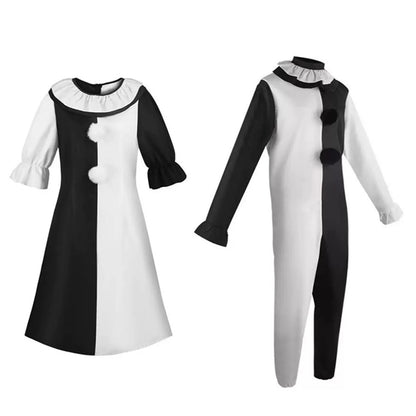 HOT Terrifierr Cosplay Costume 1 Set Female Or Male Horror Carnival Party Skin-Tight Killer Clowns Jumpsuit for HalloweenCostume