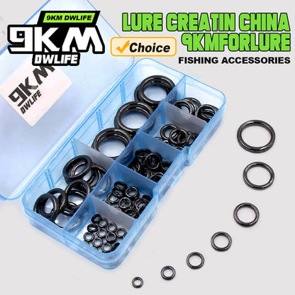 Anel Guia de Vara de Pesca 10pçs~100pçs Resistente ao Desgaste Cerâmica Kit de Reparo de Vara Anel Alconite Preto 6mm~47.3mm