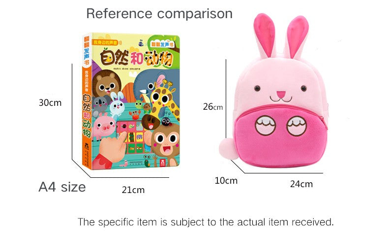 Mochila de pelúcia fofa de desenho animado, mochila de animal, mochila escolar para meninos e meninas, bolsa de lazer para passeio