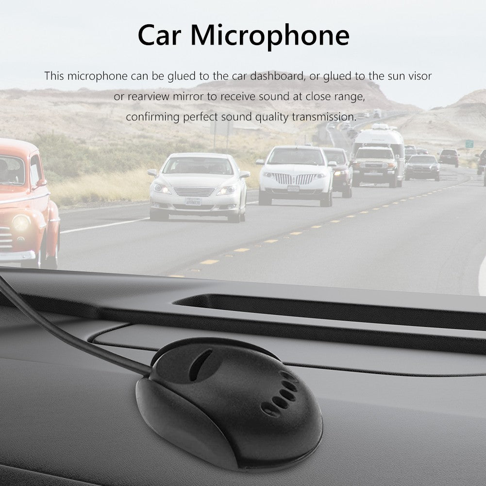 Mini Microfone de Carro Tipo Pasta Áudio Mãos-Livres Microfone 3,5mm Painel de Instrumentos Compatível com Bluetooth para Rádio de Veículo GPS