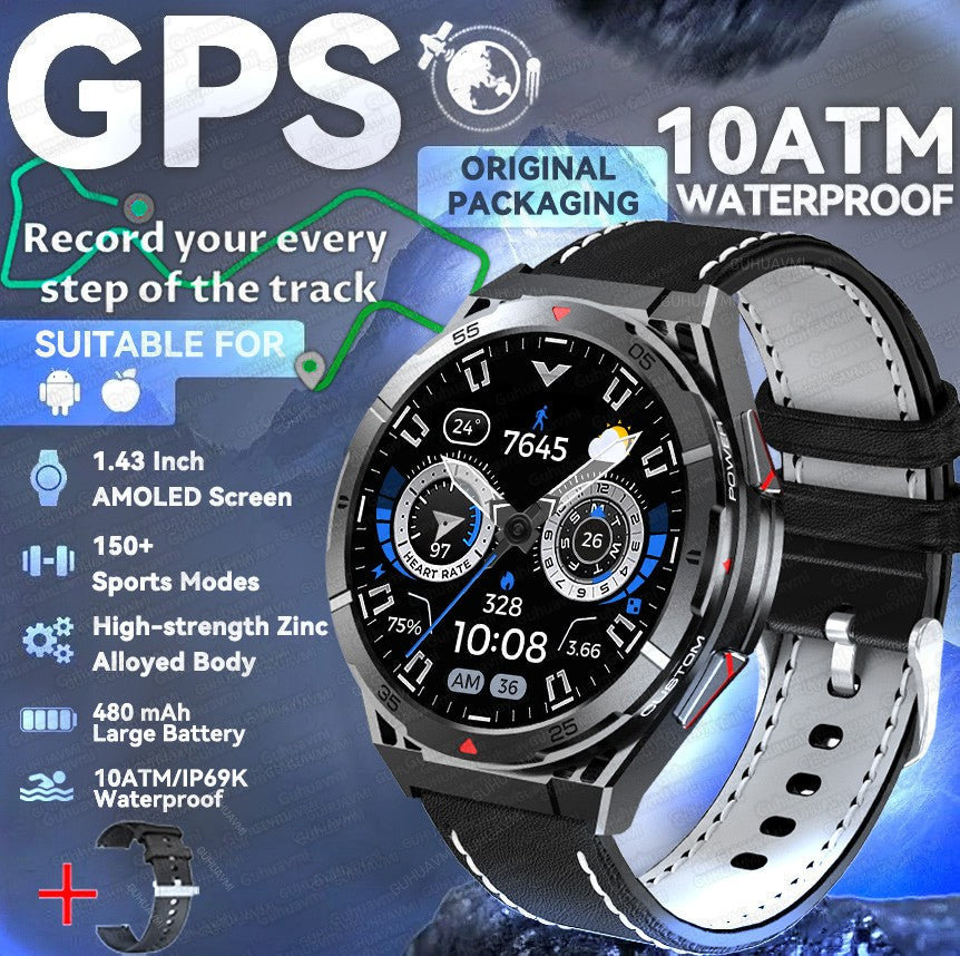 2025 AGPS New Men Smart Watch DIgital Military Sport Electronic Bluetooth 10 ATM Waterproof Diving Original Bracelet