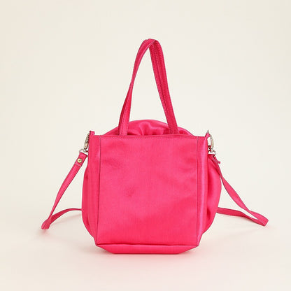 Luxury Rose Handbags Design Silk Pleated Flower Shoulder Bag Women Red Satin Round Evening Purse Wedding Party Clutches Female