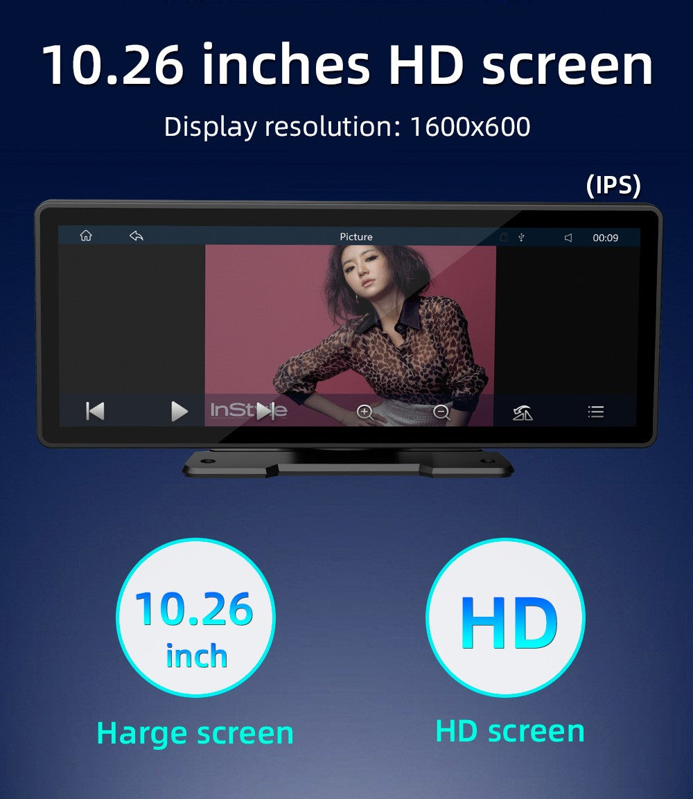 BQCC 10.26" IPS Polegadas Sem fio e com fio Carplay Android Auto Carro MP5 Player Saída de áudio Mirrorlink Rádio BT Automotivo Para Universal