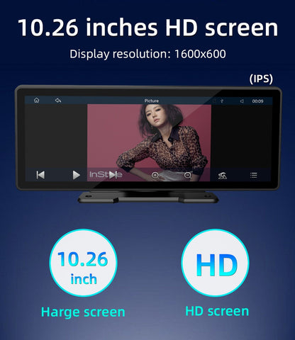 BQCC 10.26" IPS Polegadas Sem fio e com fio Carplay Android Auto Carro MP5 Player Saída de áudio Mirrorlink Rádio BT Automotivo Para Universal