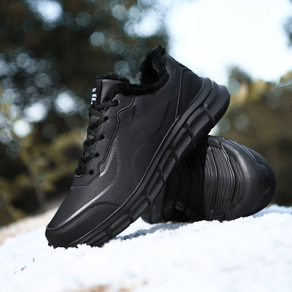 Tênis Masculino de Inverno Quente com Forro de Lã Confortável Impermeável Tamanhos Extras 46 47 48 Calçado Esportivo Casual Zapatillas Hombre