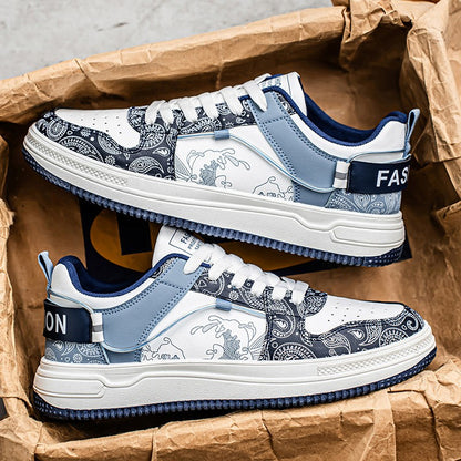 Mens Board Shoes Daily Street Trendy  Comfortable Flat Tennis Shoes Lightweight Thick Soled Casual Sneakers for Men