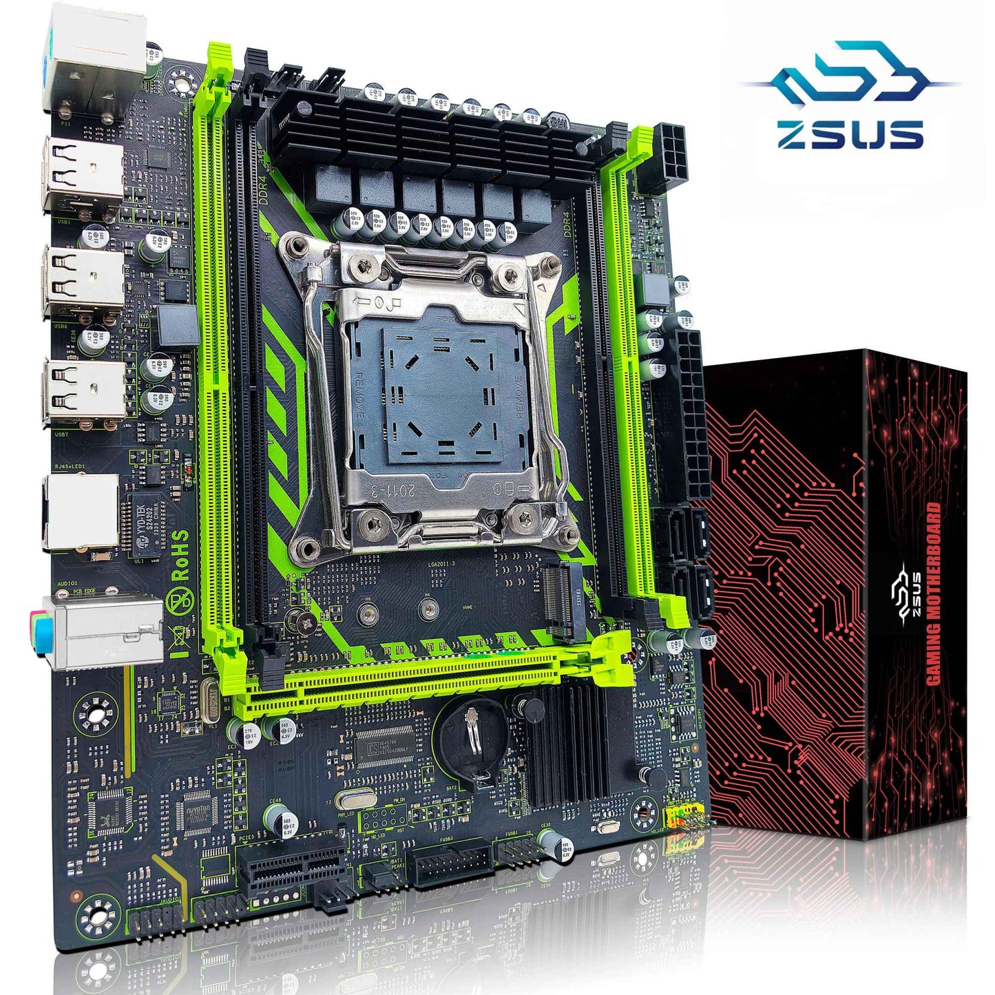 ZSUS X99 Gaming Motherboard Dual Channel DDR4 Memory PCIEx16 LGA2011-3 Support M.2 NVME for Desktop Computer Components