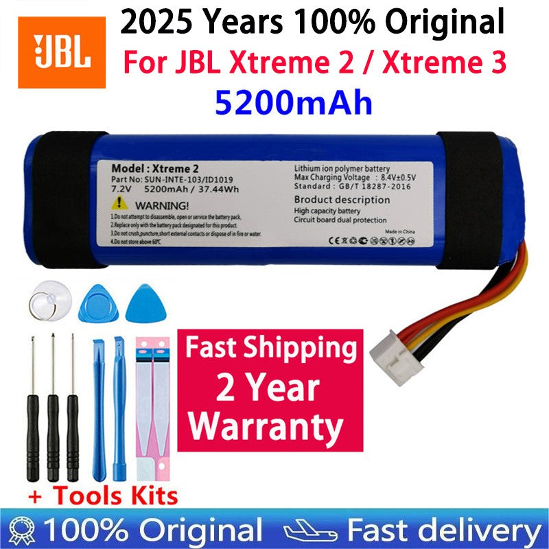 Bateria Original Recarregável 2025 Anos para Caixa de Som JBL Link 10 20 Clip Charge Boombox Pulse Xtreme Flip 1 2 3 4 5 6 Bateria