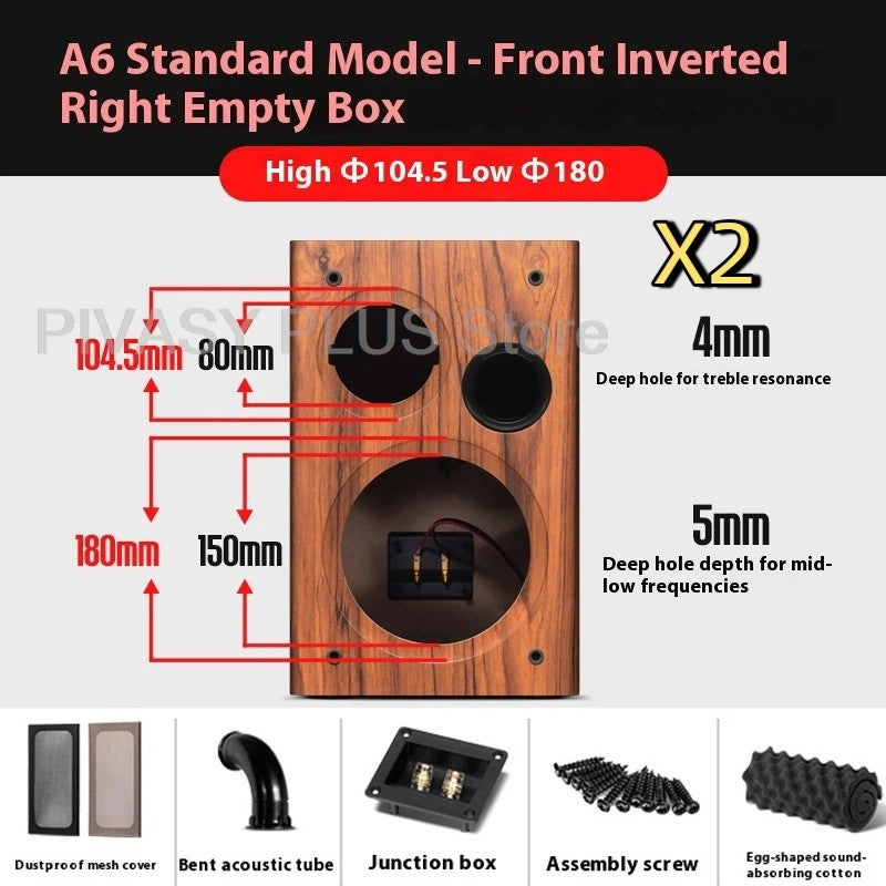 6.5 Inch Speaker Cabinet 18mm MDF Empty Sound Box DIY Enclosure Front Rear Port Speaker Accessories For Home Theater DJ Studio
