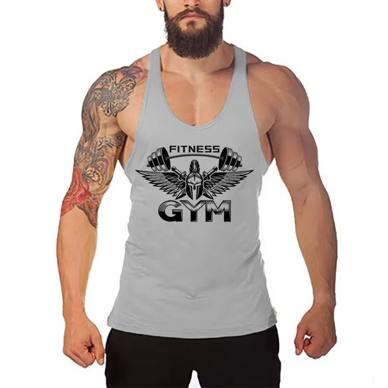 Men's Stringer Gym Vest, Fitness Bodybuilding Tank, Y Back Sleeveless Shirt, Moisture-Wicking Lightweight Cotton Summer Clothing