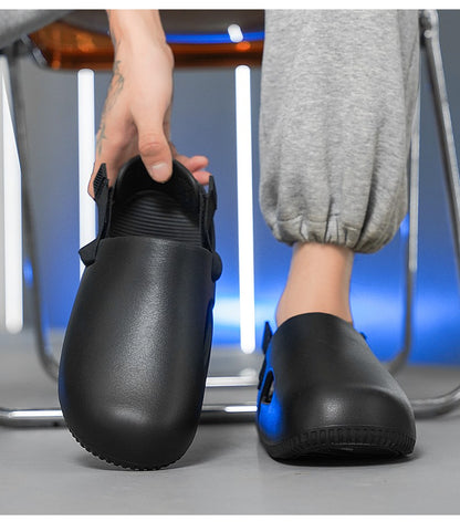 Men's casual hole shoes summer new EVA breathable soft soled sandals outdoor waterproof beach shoes youth fashion Joker slippers