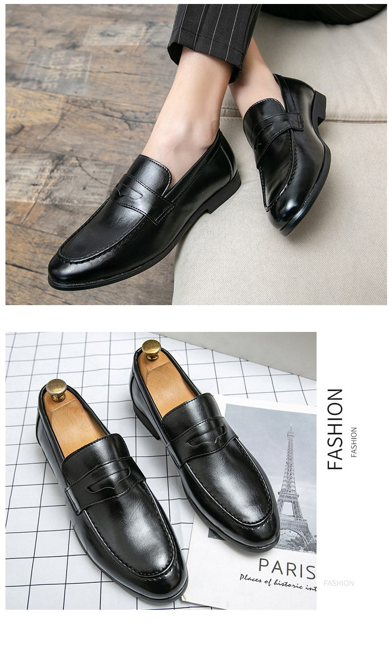 Men's Dress Shoes Trend Casual Business Leather Shoes For Men Classic Slip On Formal Social Wedding Leather Shoes Men Loafers