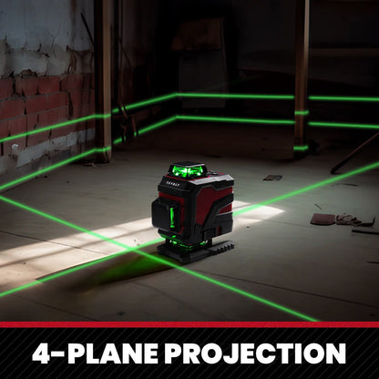 Nível a Laser Verde YEVOLT YVGLL4XS16 Series 4 Planos 16 Linhas Autonivelante 360 3D Ferramentas de Medição de Potência Horizontal e Vertical