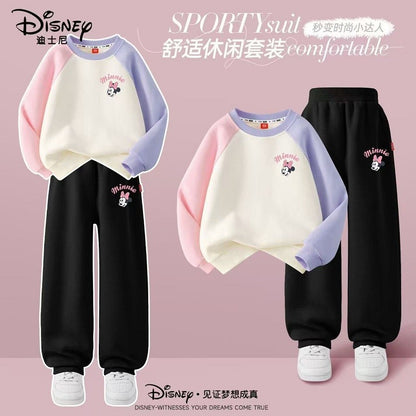 Autumn Baby Girls Boys Clothes Set Children Disney Mickey Printing Sweatshirt Top and Pants Bottom 2Pieces Suit Cotton Tracksuit