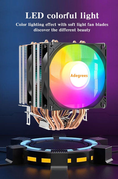 6 Heat Pipes ARGB CPU Air Cooler 4 Pin PWM Quiet CPU Cooling Fan for Intel LGA 1700 2011 1200 1156 X79 X99 AM3 AM4 PC Radiator
