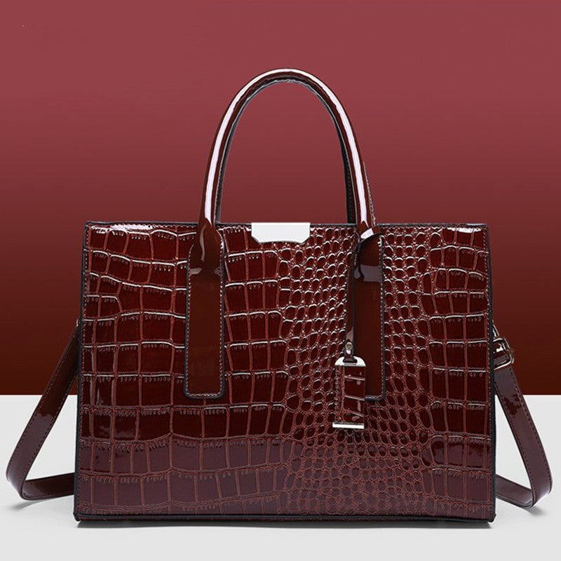 Luxury Crocodile Pattern Handbag ?Women Large Capacity Shoulder Bag? PU Leather Top-handle Bag? Brands Crossbody Bag Totes sac