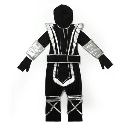 Children's Silver Dragon Ninja Costume Cartoon Masked Warrior Performance Outfit Halloween Anime Roleplay Holiday Party Costume