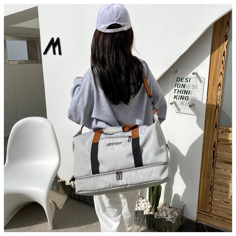 Mala de Viagem Esportiva de Grande Capacidade Bolsa de Viagem de Curta Distância Portátil Bolsas de Fitness Bolsa de Ombro Transversal Bolsas Masculinas Esportivas Impermeáveis ​​B