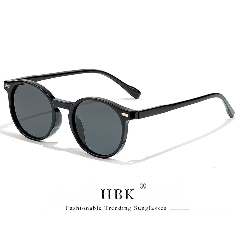 HBK Óculos De Sol Masculino Polarizado Redondo Armação TR90 Fashion Óculos De Sol Feminino Dirigir Esportes UV400 Lunette De Soleil Homme