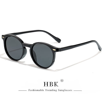 HBK Óculos De Sol Masculino Polarizado Redondo Armação TR90 Fashion Óculos De Sol Feminino Dirigir Esportes UV400 Lunette De Soleil Homme