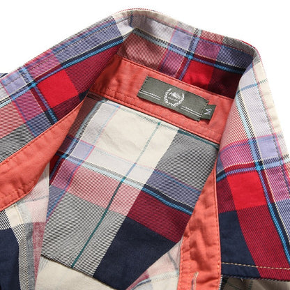 New Summer Men Short Sleeved Plaid Shirts Male Outdoor Multi Pockets Tooling Shirts Quality Man Cotton Loose Casual Cargo Shirts