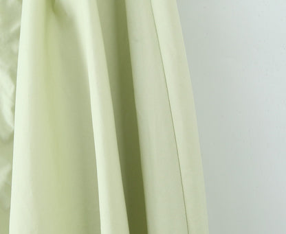YENKYE Sexy Backless Green Elegant Halter Dress For Women Low Waist A-line Midi