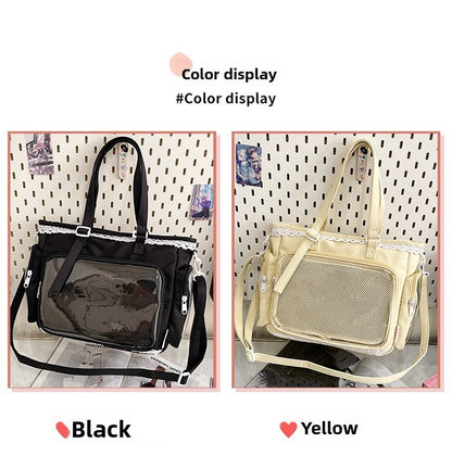 New Japanese Style Transparent Crossbody Bag Cute Candy Color Commuting Shoulder Bag for Girls Simple and Casual Texture Ita Bag