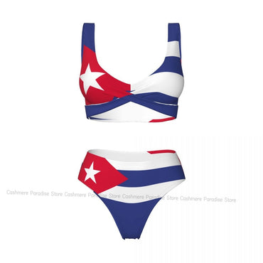 The Push-Up Cuba Flag Sexy Bikini Women Swimwear Female Swimsuit Swimming Bathing