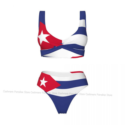 The Push-Up Cuba Flag Sexy Bikini Women Swimwear Female Swimsuit Swimming Bathing