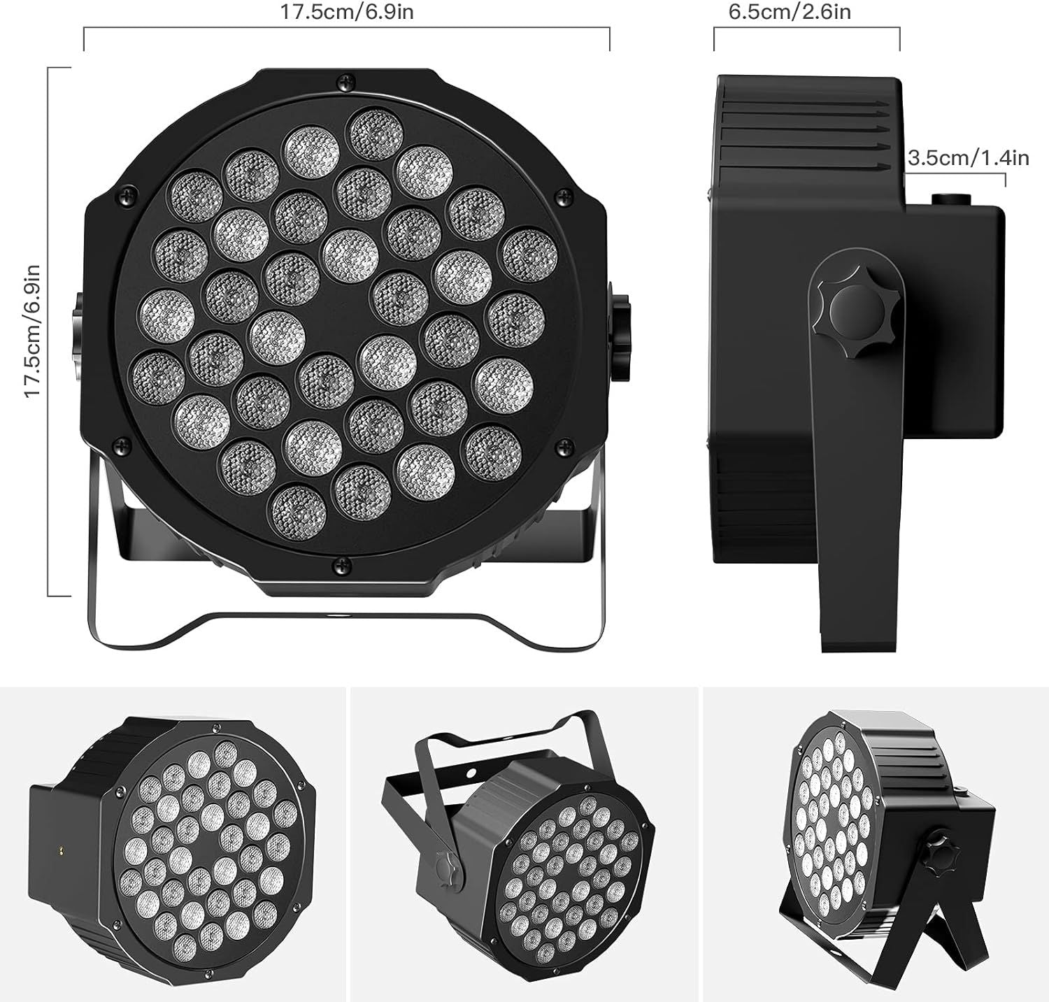 U`King 4PCS Par Lights Stage Light With 36LED RGB Uplight DMX Control Stage Lighting Indoor For DJ Disco Christmas Wedding Party