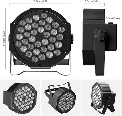 U`King 4PCS Par Lights Stage Light With 36LED RGB Uplight DMX Control Stage Lighting Indoor For DJ Disco Christmas Wedding Party