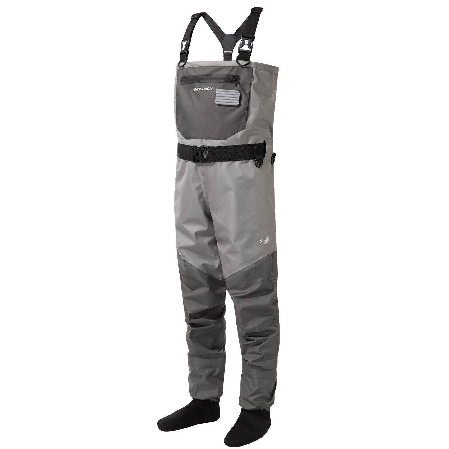 BASSDASH Fishing Wader Leve com Meia de Neoprene FW08 Waders Respiráveis para Homens Pesca com Mosca Impermeável no Peito