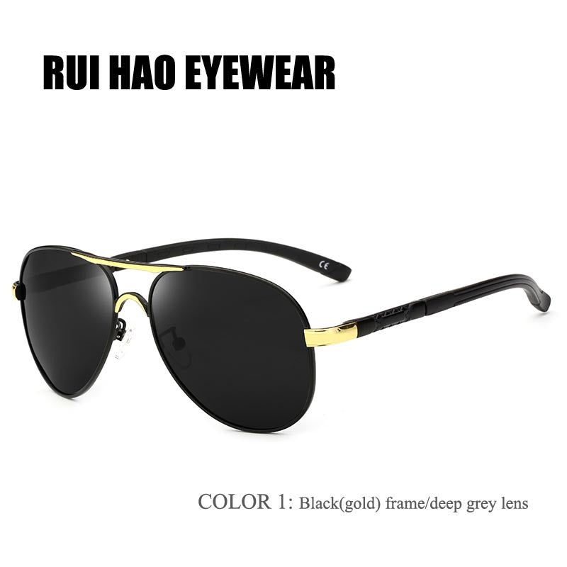 Outdoor Driving Sunglasses Mens Fashion Pilot Polarized Sun Glasses Men Women Polycarbonate Lenses 0945