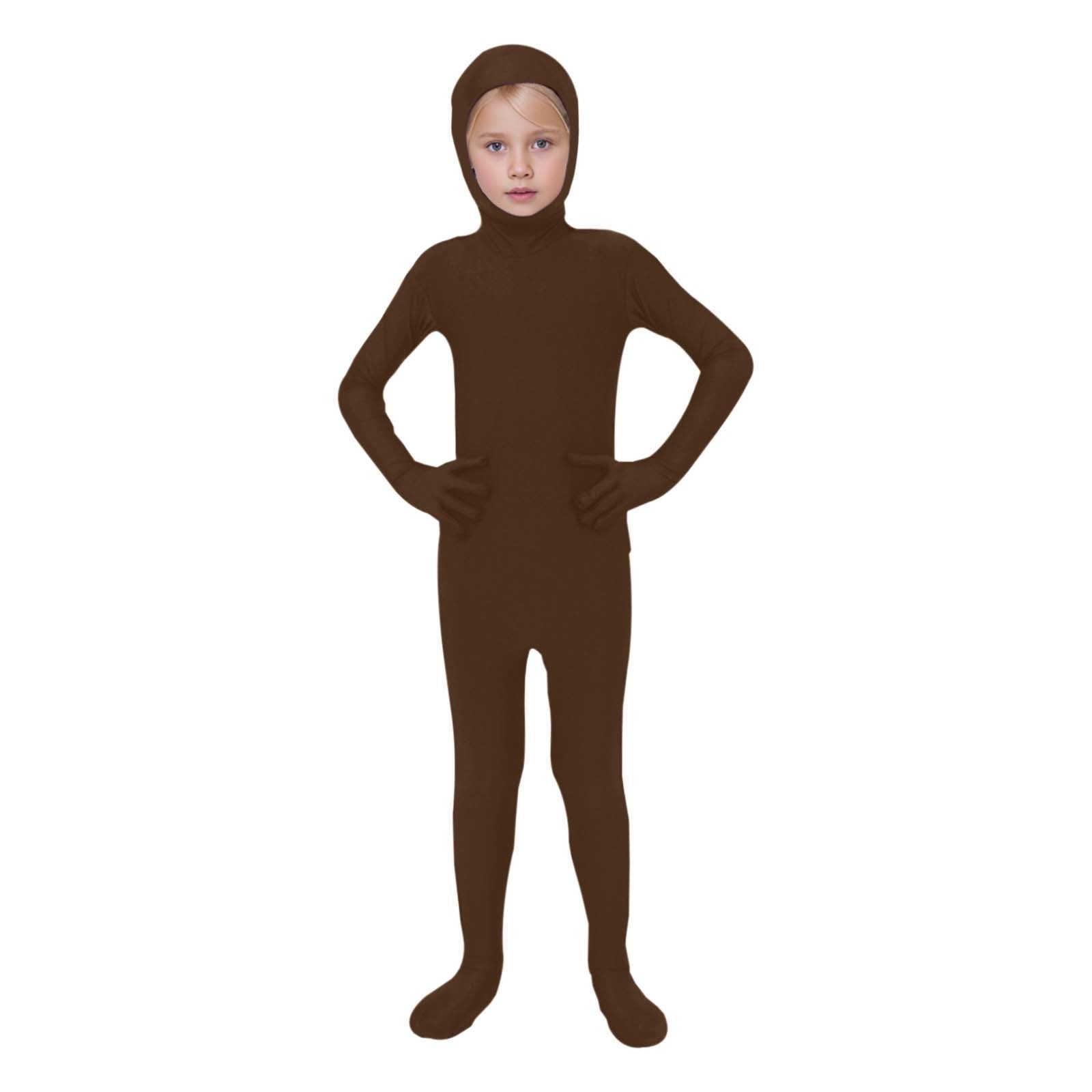 Kids Invisibility Jumpsuits Role Play Tights Full Body Suit Solid One-Piece Jumpsuit Halloween Costume Funny Romper Performance